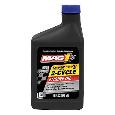 2-Cycle Synthetic Blend Marine Motor Oil, TC-W3 certified, Blue, 16 Oz. MPN:MAG60140
