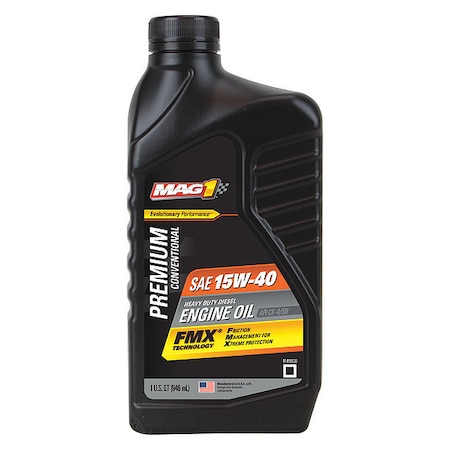 Diesel Engine Oil, 15W-40, Conventnl, 1qt MPN:MAG61658