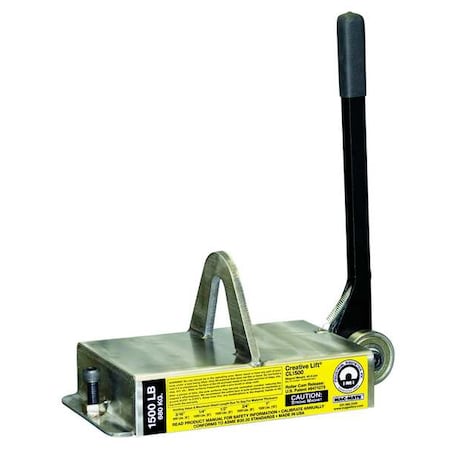 Lifting Magnet, 1500 lb Cap, 14-3/4 In OAL MPN:CL1500