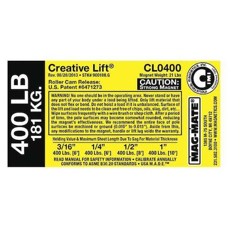 Replacement Capacity Sticker MPN:900186