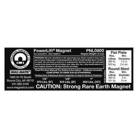 Replacement Capacity Sticker MPN:900257