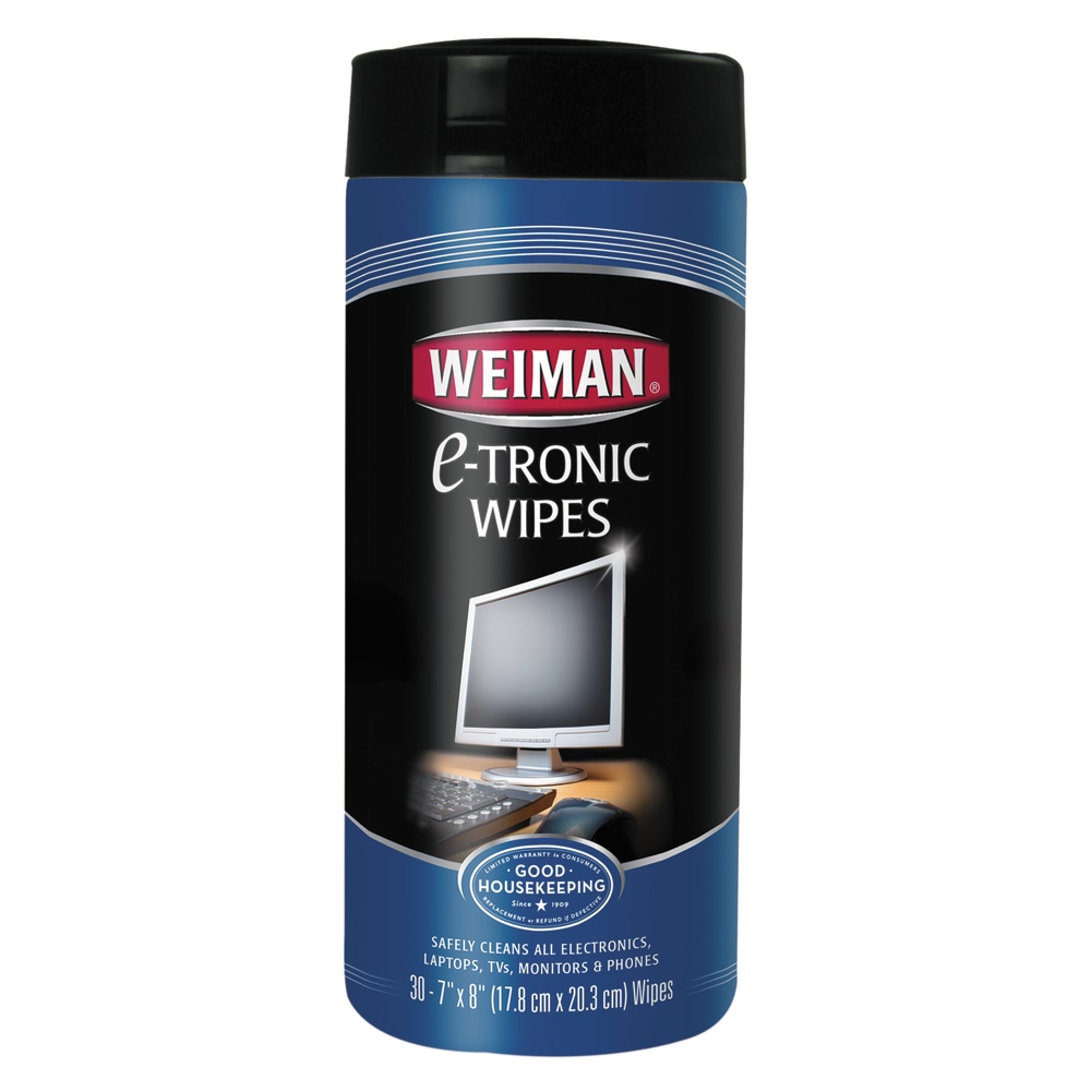 Weiman E-tronic Wipes, 7in x 8in, Cannister Of 30 MPN:93A