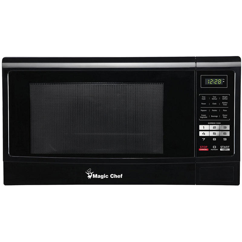 Magic Chef 1.6 Cu Ft Countertop Microwave, Push-Button Door, Black MPN:MCM1611B