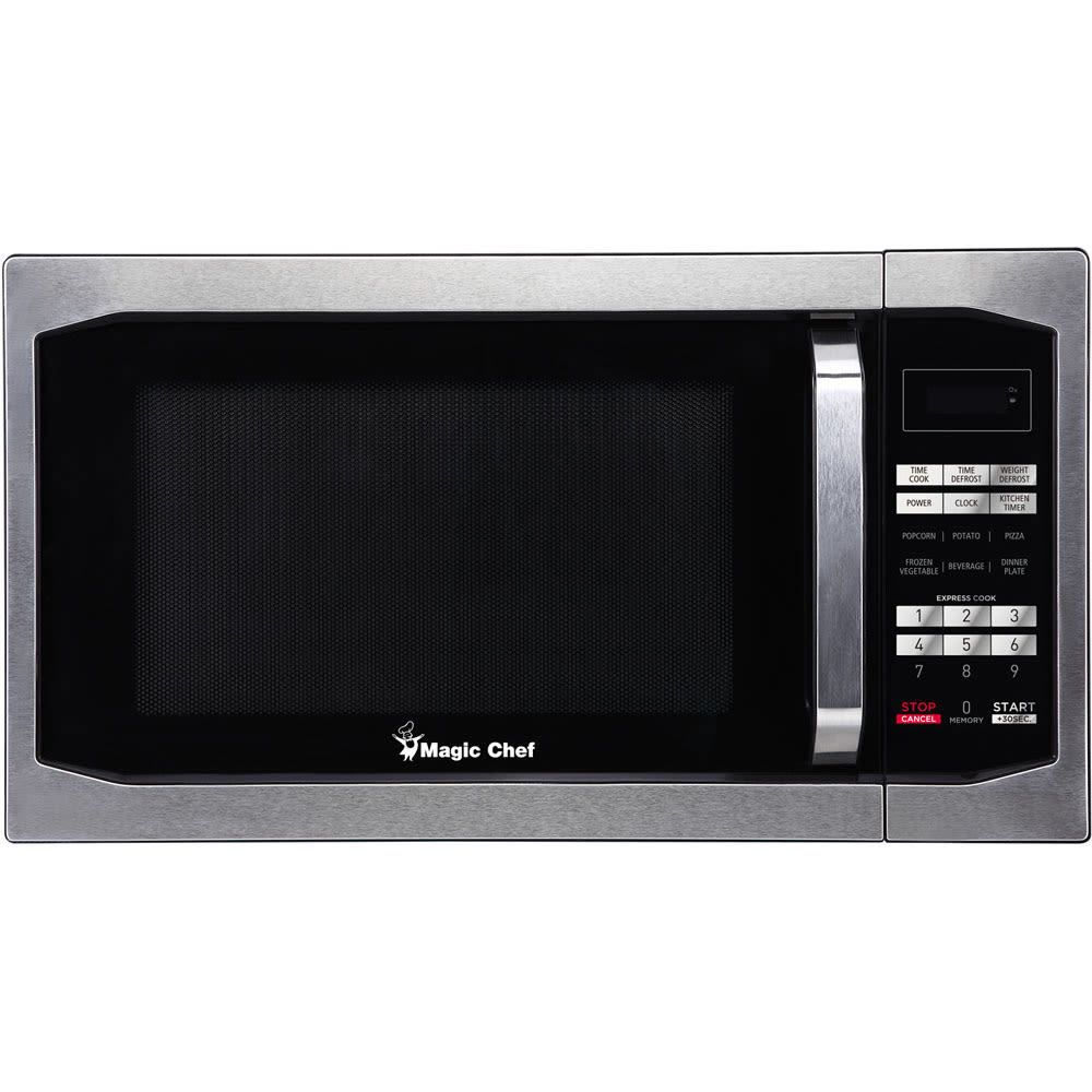 Magic Chef 1.6 Cu Ft Countertop Microwave, Stylish Handle, Stainless Steel MPN:MCM1611ST