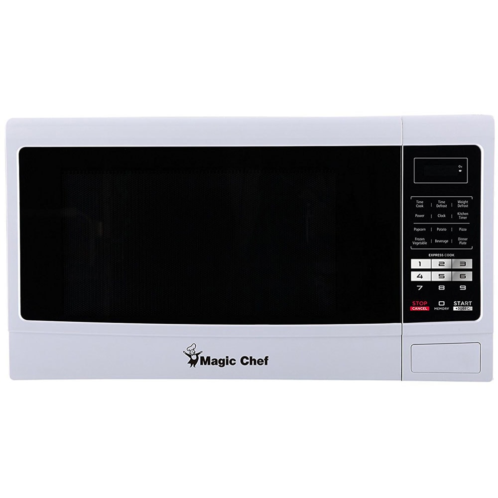 Magic Chef 1.6 Cu Ft Countertop Microwave, Push-Button Door, White MPN:MCM1611W