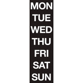 Magnetic Headings Days Of The Week White on Black FH-27