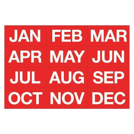 Magnetic White/Red Months of the Year MPN:FH-13