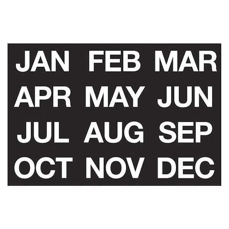 Magnetic White/Black Months of the Year MPN:FH-17