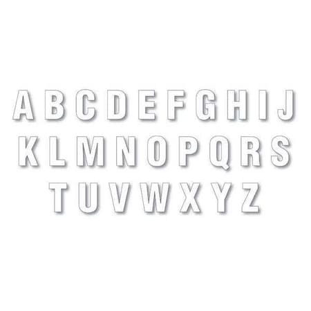 Die Cut Letter Magnet, White, 1-1/2