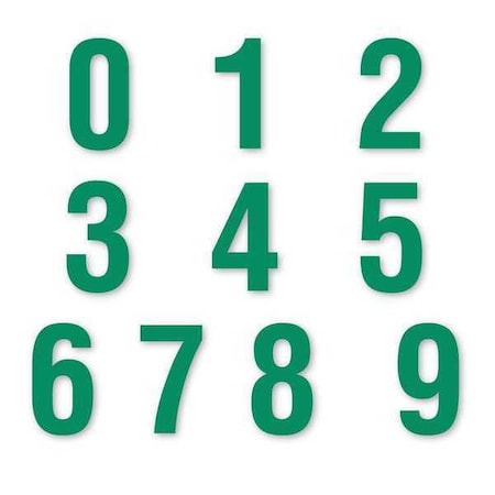 Die Cut Number Magnets, Green, 3