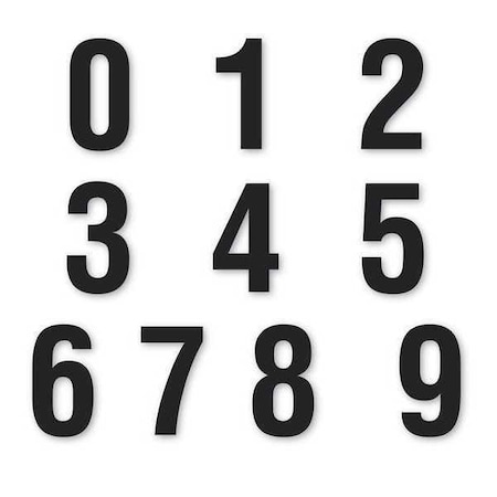 Die Cut Number Magnets, Black, 6