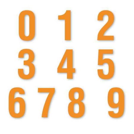 Die Cut Number Magnets, Orange, 6
