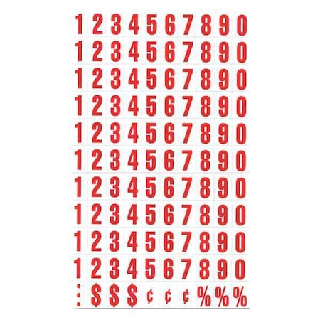Numbers, Red/White, 110, 3/4
