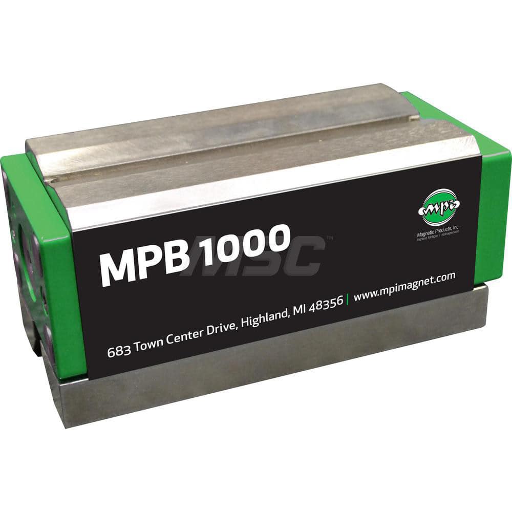 Rare Earth Block Magnets, Length (Decimal Inch): 7.2000 , Width (Inch): 3-1/2 , Height (Inch): 3.5 , Maximum Pull Force (Lb.): 14500.00  MPN:MPB-1000