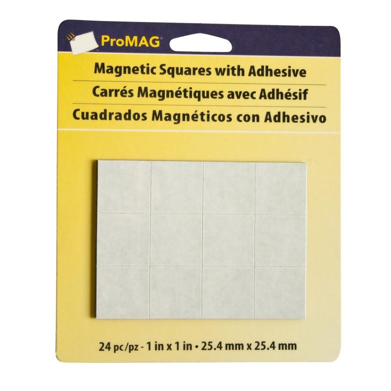 ProMAG Magnetic Squares, 1in, Black/White, Pack Of 24 (Min Order Qty 24) MPN:AFG-12501