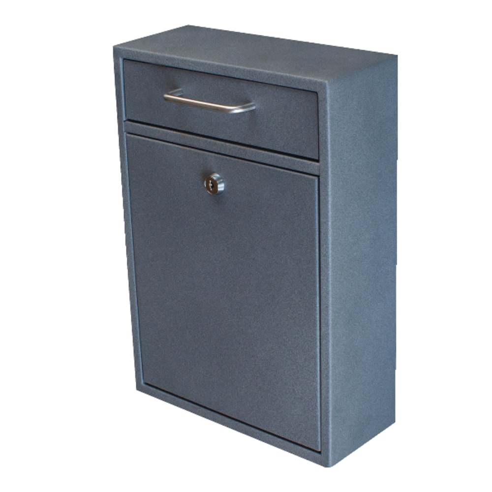 Mail Boss Locking Security Drop Box, 16 1/4inH x 11 1/4inW x 4 3/4inD, Granite MPN:7415