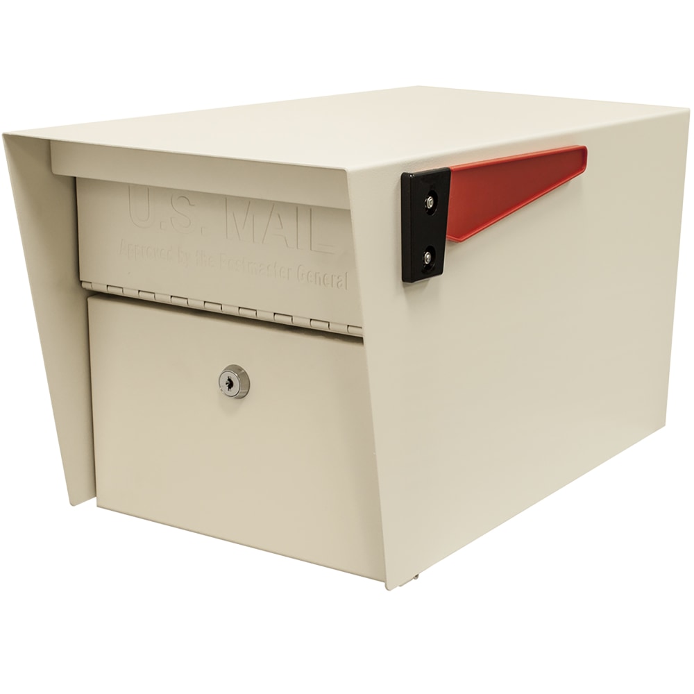 Mail Boss Mail Manager Locking Security Mailbox, 11-1/4inH x 10-3/4inW x 21inD, Off White MPN:7507