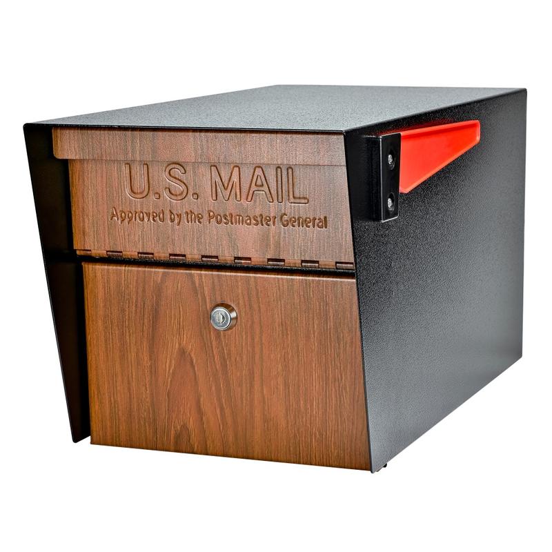 Mail Boss Mail Manager Locking Security Mailbox, 11-1/4inH x 10-3/4inW x 21inD, Wood Grain MPN:7510