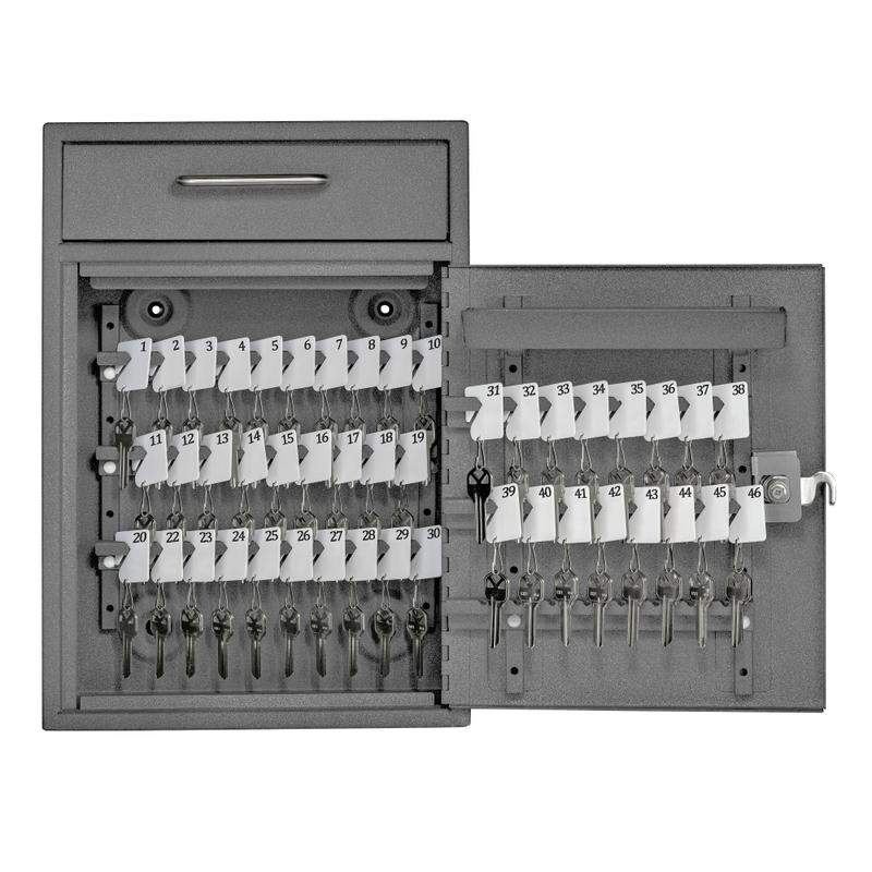 Mail Boss Key Boss High Security Locking Key Cabinet/Drop Box, 16-1/4inH x 11-1/4inW x 4-3/4inD, Granite MPN:8150