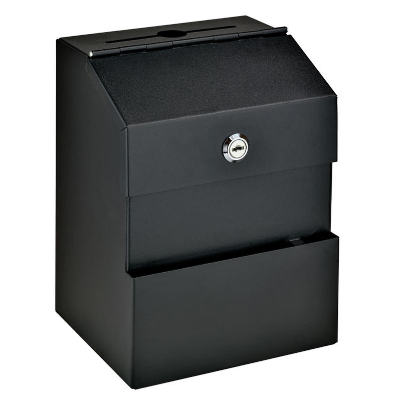 Mail Boss Comment/Suggestion Box, 9-1/2inH x 7inW x 6inD, Black MPN:8100