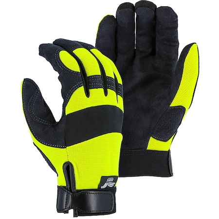 Glove, Hi Vis Back, Black/Yellow, 2XL, PR MPN:2137HY/12