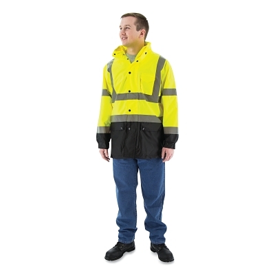 Rain Jacket Hi Vis Yellow Class 3 X4 MPN:75-1305/X4
