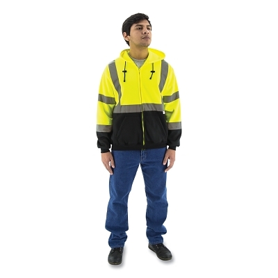 Swtshrt Zipper w/Hood Hvyell/Blk CL3 X3 MPN:75-5325/X3