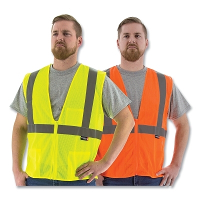Mesh Vest Zipper Hv Yellow Class 2 L MPN:75-3201/L