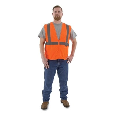 Mesh Vest Zipper Hv Orange Class 2 X1 MPN:75-3202/X1