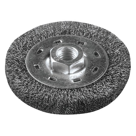 Wire Wheel Brush, Crimped, Arbor Hole MPN:A-98376