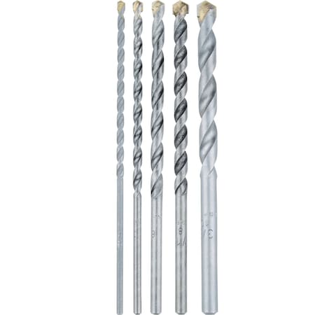 Carbide Tipped Percussion Masonry Ha, 5pc MPN:E-10643