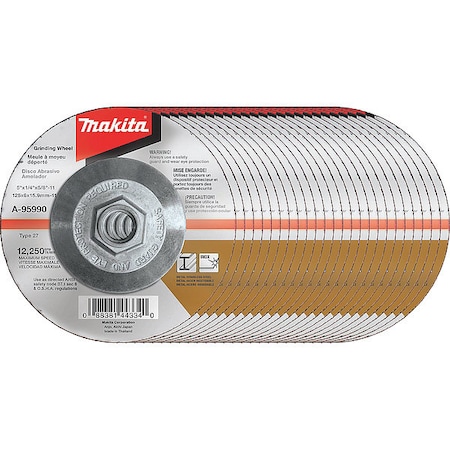 Grinding Wheel, Hubbed, 36 Grit, 5
