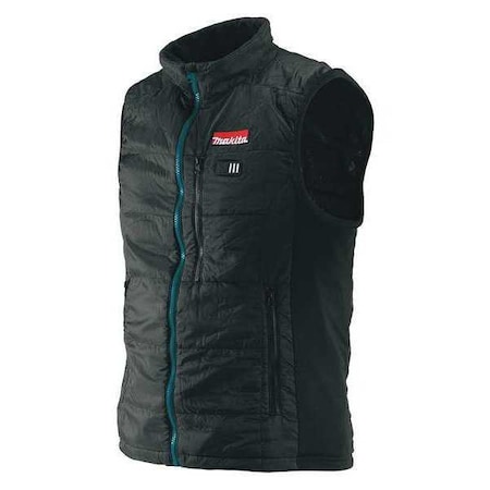 Men's Vest, Polyester, zipper, Black, XL MPN:DCV200ZXL
