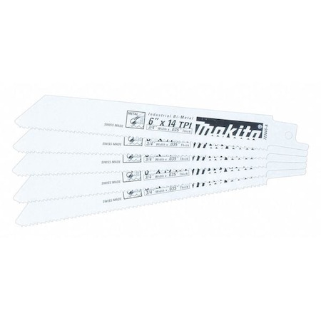 6 in x 14 TPI Reciprocating Saw Blade, MAKITA, 1 PK MPN:723065-A-5