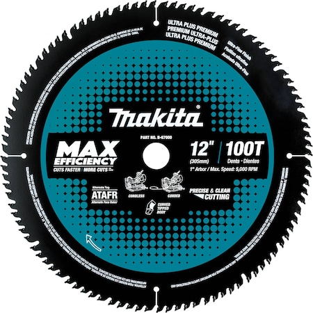 Carbide-Tipped Max Efficiency Miter Saw Blade 100T 12