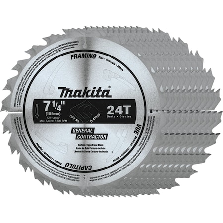 Carbide-Tipped Circ. Saw Blade 24T, PK10 MPN:D-45989-10