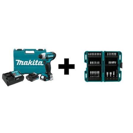 Cordless Impact Drivers, Drive Size 1/4 in Hex, Includes Batteries(2Ah), Charger & Tool Case MPN:DT03R1 + E-01666
