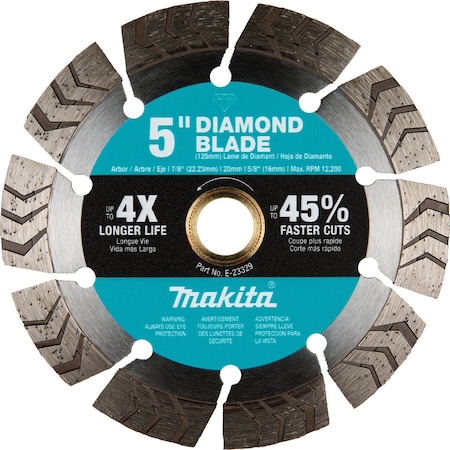 Diamond Blade, Segmented Turbo, 5 in MPN:E-23329