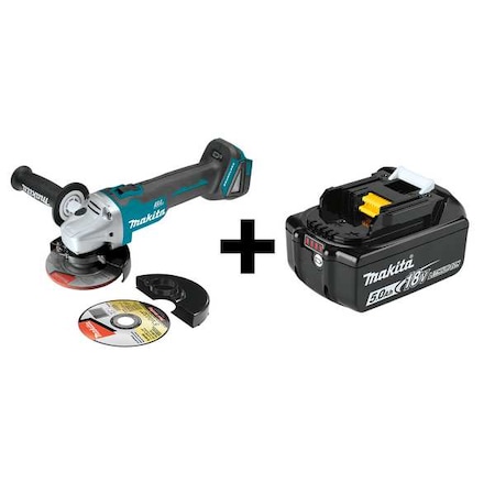 Angle Grinder, Standard Head, Barrel Grip, 18V DC, Includes Battery (5.0 Ah) MPN:XAG04Z/BL1850B
