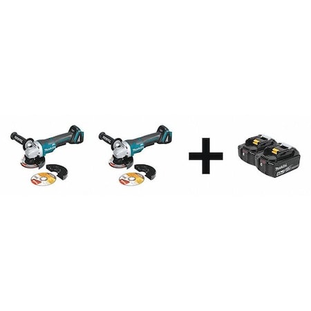 Angle Grinder Combo Kit, 18V DC, 5 in Wheel Dia. MPN:XAG11Z - XAG11Z + BL1840B-2
