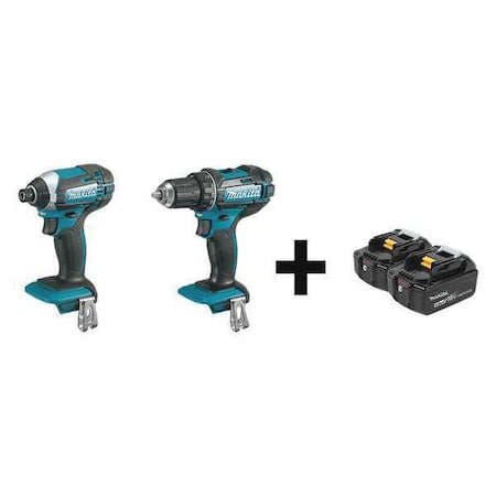 Cordless Combo Kit, 18.0 V, 2 Tools, 2 Batt MPN:XDT11Z, XFD10Z + BL1840B-2