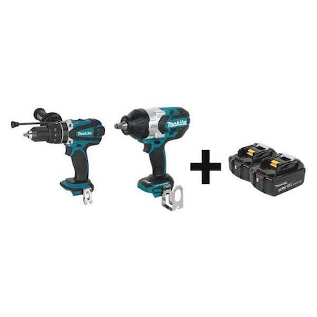 Cordless Combo Kit, 18.0 V, 2 Tools, 2 Batt MPN:XPH03Z, XWT08Z + BL1840B-2