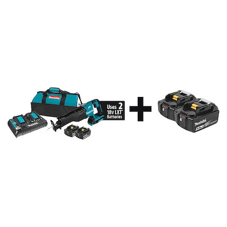 Cordless Recip Saw Kit, 3000 SPM, 36VDC MPN:XRJ06PT + BL1850B-2