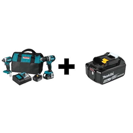 Cordless Combination Kit, 18V DC, 2 Tools MPN:XT269T/BL1850B