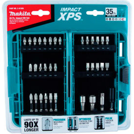 Makita® Impact XPS™ Impact Bit Set 35 Pc. Detent Ball/Magnetic Hex Locks Matte Nickel E-01666