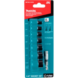 Makita® Impact XPS™ Impact Socket Set w/ Std Socket Adapter 8 Pc 1/4