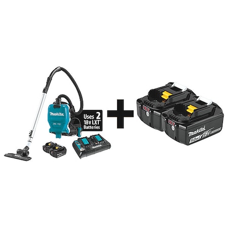 Cordless Vacuum Kit, HEPA Filtration MPN:XCV09PT + BL1850B-2