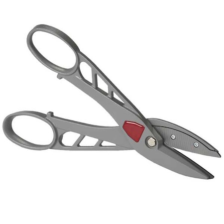 Tinners Snip, Straight, 12 in, Aluminum Frame, Cutlery Grade Steel Inset Blades MPN:M12A