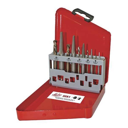 Screw Extractor Kit, Steel, Straight Flute MPN:SEK1