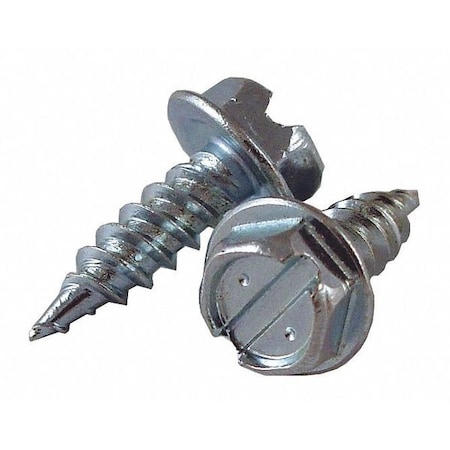 Sheet Metal Screw, #7 x 1/2 in, Zinc Plated Steel Flange Hex Head External Hex Drive, 1000 PK MPN:HW7X1/2ZT